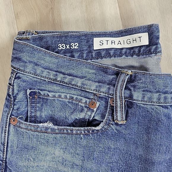 Men's Gap Straight Leg Blue Denim Jeans 33x32 - Picture 4 of 6